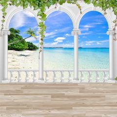 Arch Sandbeach Sea Plant Sky Photography Scenery Backdrop Ocean Theme Banner IYC-059