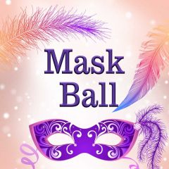 Mask Ball Fur Purple Photography Scenery Backdrop Masquerade Theme Banner IYC-063