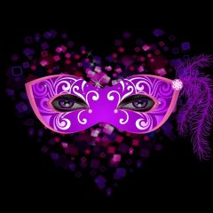 Mask Shine Eyes Purple Photography Scenery Backdrop Masquerade Theme Banner IYC-064