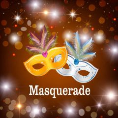 Masqueradw Mask Fur Bubble Photography Scenery Backdrop Masquerade Theme Banner IYC-065