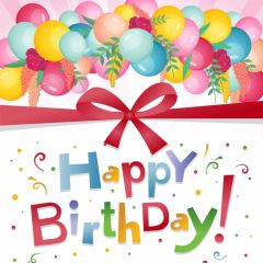 Happy Birthday Balloon Ribbon Flower Photography Scenery Backdrop Birthday Party Theme Banner IYC-071