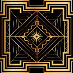 Figure Gold Photography Scenery Backdrop Geometric Theme Banner IYC-081