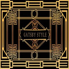 Figure Gold Gatsby Style Photography Scenery Backdrop Geometric Theme Banner IYC-082