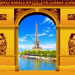 Arch Sea Tower Tree Photography Scenery Backdrop Arches or Pillars Theme Banner IYC-089