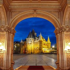 Arch Castle Stairs Light Photography Scenery Backdrop Arches or Pillars Theme Banner IYC-095