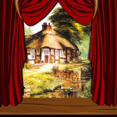 Curtain House Grass Flower Photography Scenery Backdrop Stage Carpet Theme Banner IYC-120