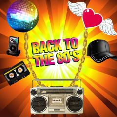 Back To The 80S Heart Cap Video Photography Scenery Backdrop Graffiti Theme Banner IYC-127
