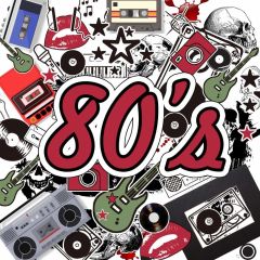 Graffiti 80'S Video Mouth Note Guitar Photography Scenery Backdrop Graffiti Theme Banner IYC-134