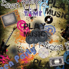 Graffiti Teen Video Play Music Tv Photography Scenery Backdrop Graffiti Theme Banner IYC-136