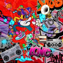 Graffiti Video Love Colour Broadcast Photography Scenery Backdrop Graffiti Theme Banner IYC-137