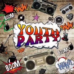 Graffiti Video Boom Youth Party Photography Scenery Backdrop Graffiti Theme Banner IYC-139