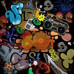 Graffiti Letter Video Cd Photography Scenery Backdrop Graffiti Theme Banner IYC-165