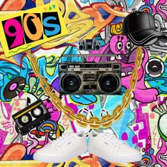 Graffiti Video 90S Cap Photography Scenery Backdrop Graffiti Theme Banner IYC-169