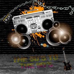 Graffiti Video Guitar Light Brick Wall Photography Scenery Backdrop Graffiti Theme Banner IYC-170