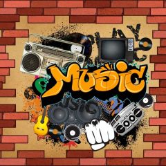 Graffiti Music Video Boxing Brick Wall Photography Scenery Backdrop Graffiti Theme Banner IYC-172