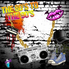 Graffiti The 80'S To The 90'S Mouth Cap Video Shoes Photography Scenery Backdrop Graffiti Theme Banner IYC-178