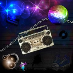 Graffiti Video Ball Light Bubble Photography Scenery Backdrop Graffiti Theme Banner IYC-185