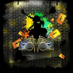 Graffiti Video Brick Wall Painting Photography Scenery Backdrop Graffiti Theme Banner IYC-186