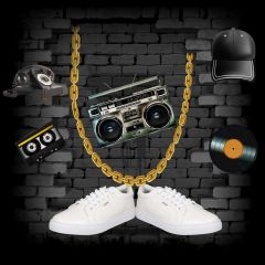 Video Shoes Cd Brick Wall Photography Scenery Backdrop Graffiti Theme Banner IYC-190