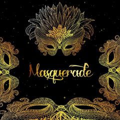 Masquerade Gold Mask Photography Scenery Backdrop Masquerade Theme Banner IYC-192