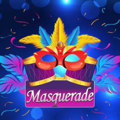 Masquerade Mask Fur Blue Light Photography Scenery Backdrop Masquerade Theme Banner IYC-193