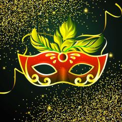 Mask Green Fur Photography Scenery Backdrop Masquerade Theme Banner IYC-206