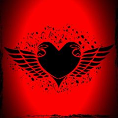 Flying Heart Red Black Photography Scenery Backdrop Love Theme Banner IYC-234