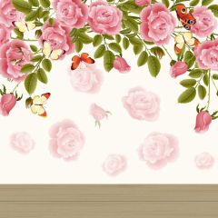 Flower Leaves Pink Photography Scenery Backdrop Love Theme Banner IYC-236