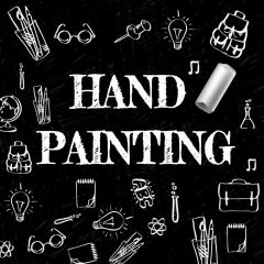 Hand Painting Glasses Suitcase Bag Cup Photography Scenery Backdrop Graffiti Theme Banner IYC-244