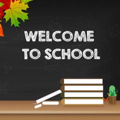 Welcome To School Books Maple Leaves Photography Scenery Backdrop Birthday Party Theme Banner IYC-254