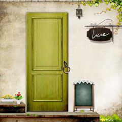Door Board Grass Flower Photography Scenery Backdrop Door Theme Banner IYC-262
