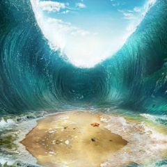 Sea Wave Road Sky Cloud Starfish Photography Scenery Backdrop Ocean Theme Banner IYC-285