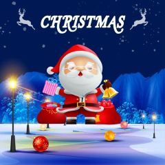 Christmas Santa Claus Snow Light Photography Scenery Backdrop Christmas Theme Banner IYC-316
