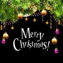 Merry Christmas Tree Light Star Photography Scenery Backdrop Christmas Theme Banner IYC-321