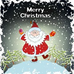 Merry Christmas Santa Claus Snowflake Photography Scenery Backdrop Christmas Theme Banner IYC-324