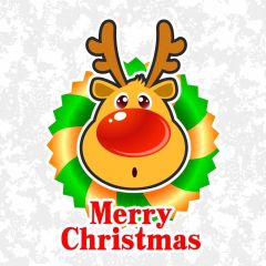 Merry Christmas Deer Circle Photography Scenery Backdrop Christmas Theme Banner IYC-325