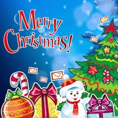 Christmas Snowman Letter Tree Presents Photography Scenery Backdrop Christmas Theme Banner IYC-329