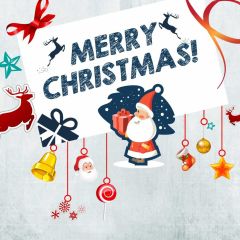 Christmas Snowman Deer Star Present Photography Scenery Backdrop Christmas Theme Banner IYC-335