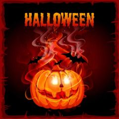 Halloween Pumpkin Latern Smoke Photography Scenery Backdrop Halloween Theme Banner IYC-337