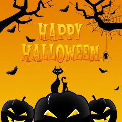Tree Latern Bat Spiderweb Photography Scenery Backdrop Halloween Theme Banner IYC-351