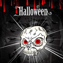 Skull Blood Terror Photography Scenery Backdrop Halloween Theme Banner IYC-352