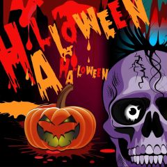 Latern Skull Terror Letter Photography Scenery Backdrop Halloween Theme Banner IYC-363