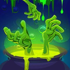 Green Hand Terror Photography Scenery Backdrop Halloween Theme Banner IYC-366