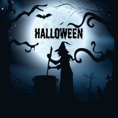 Scarecrow Bat Tree Moon Darkness Photography Scenery Backdrop Halloween Theme Banner IYC-373