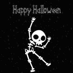 Human Skeleton Black Photography Scenery Backdrop Halloween Theme Banner IYC-380