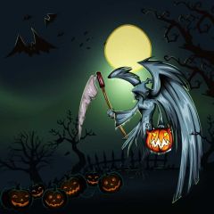 Moon Lantern Tree Bat Photography Scenery Backdrop Halloween Theme Banner IYC-385