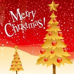 Christmas Tree Ball Snow Photography Scenery Backdrop Christmas Theme Banner IYC-391