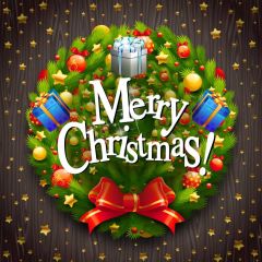 Merry Christmas Present Ball Photography Scenery Backdrop Christmas Theme Banner IYC-395