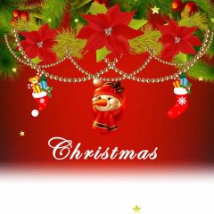 Snowman Sock Present Plant Photography Scenery Backdrop Christmas Theme Banner IYC-401