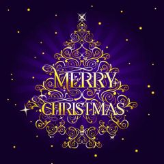 Merry Christmas Purple Photography Scenery Backdrop Christmas Theme Banner IYC-404